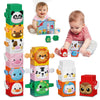 6 PCS Stacking Toys Set for Toddlers 18+ Months 2 3 4 Years Old Boys Girls Preschool Sensory Block Toys Pressable Animals Stacki