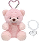 Yjubaoa Pink Plush Bear Keychain Soft Teddy Bear Keychain Animals Key Ring Plush Stuffed Animal Car Key Holder For Girls Wom