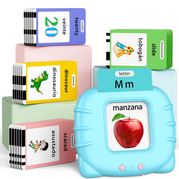 Eaever Spanish English Bilingual Learning Toys, Educational Abc Talking Flash Cards With 520 Sight Words, Autism Sensory Toys, T
