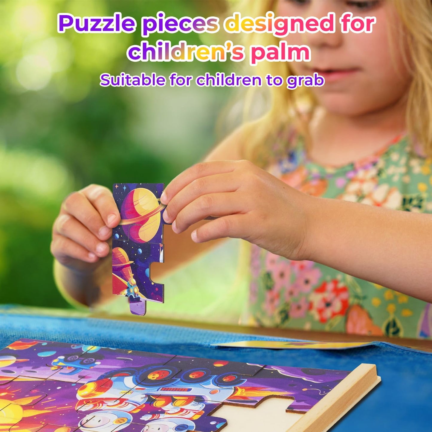 Nattork Wooden Puzzles For Kids Ages 4-8, 4-In-1 Wooden Jigsaw Puzzles In A Box (48 Pcs), Toddler Educational Toy Gift With Outer Space Puzzles, Funny Puzzle Game For Kids Ages 3-5