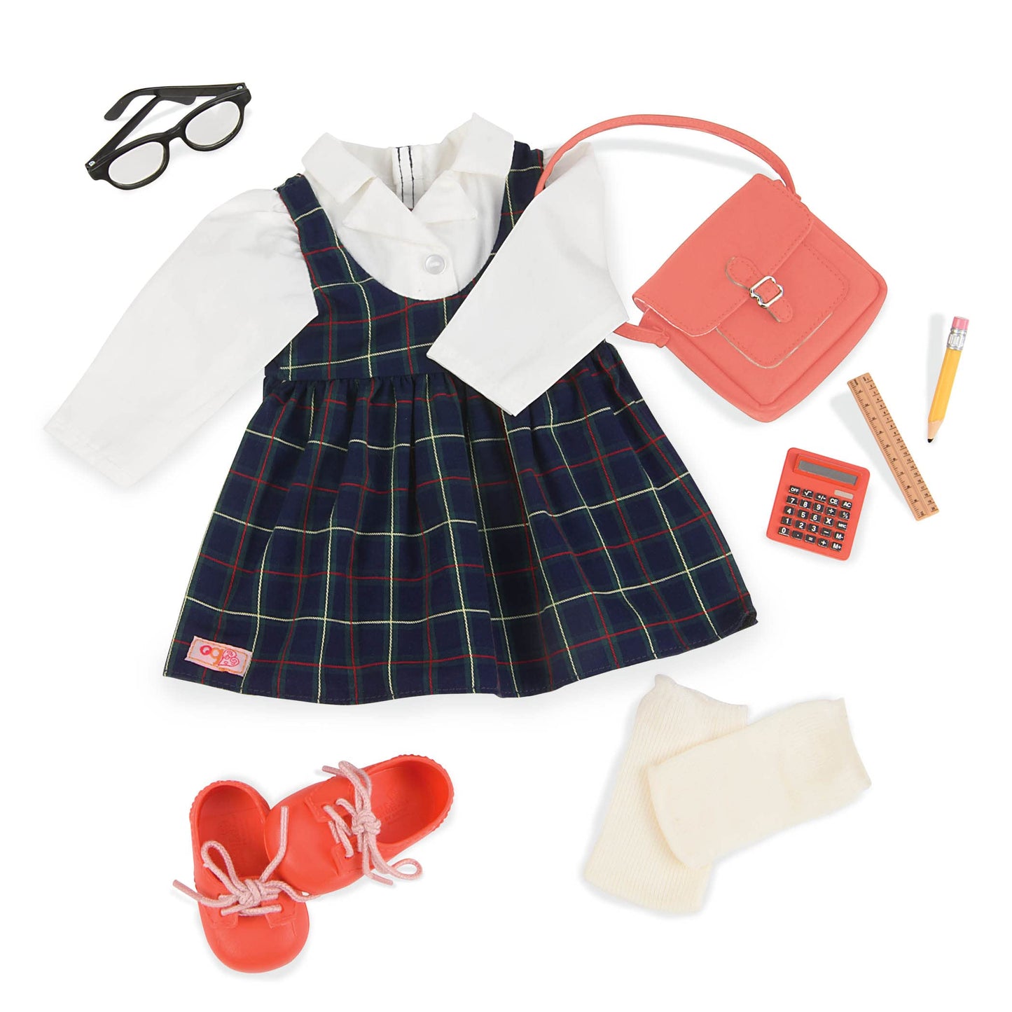 Our Generation Perfect Score School Uniform Doll Outfit for 18" Dolls, Brown, Cotton Blend, Model BD30266Z, Ages 3+
