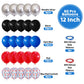 Red Blue Black Balloons, 60Pcs Red And Blue Party Balloons, 12Inch Metallic Silver Balloons Dark Red Blue Confetti Balloons For