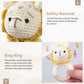 2Pc Wooden Baby Bunny Rattle & Crochet Doll Plush Stuffed Rabbit Animals Toy For Newborn Baby | 100% Handmade Infant Soothe Toys