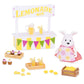 Li'l Woodzeez Lemonade Stand Playset with Rabbit Figurine, 25 Pieces, Imaginative Play, Multicolor, Model WZ6539Z