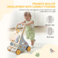 Wooden Baby Walker And Push Toy - Adjustable Height, Montessori Learning Activity Center For Boys And Girls, Toddler Push Walker