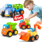 HOLA Toys for 1 Year Old Boy Birthday Gift - 4 PCS Toy Trucks Toddler Boy Toys, 4WD Friction Power Car Toys for 2 Year Old Boy T