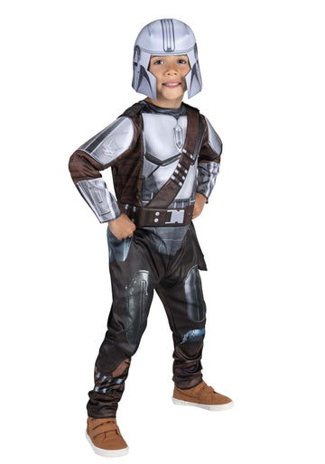 Star Wars The Mandalorian Official Toddler Costume - enhanced Padded Jumpsuit with Detachable Cape and Fabric Headpiece
