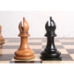Royalchessmall- 1849 Original Staunton Chess Set- Chess Pieces Only- Lacquered Distress Antiqued Boxwood & Ebony- 4.5'' King