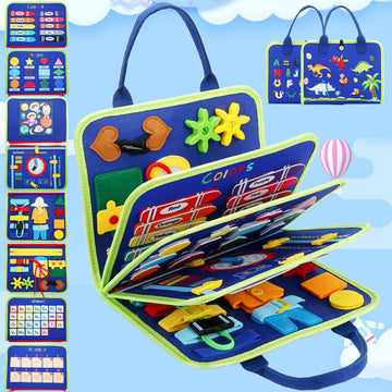 Busy Board For 1 Year Old, Montessori Toys For 1 2 3 4 Years Old Toddlers Baby Sensory Toys Busy Book Preschool Learning Activities Airplane Car Travel Toys Birthday Gifts For Boys Girls 12 Months