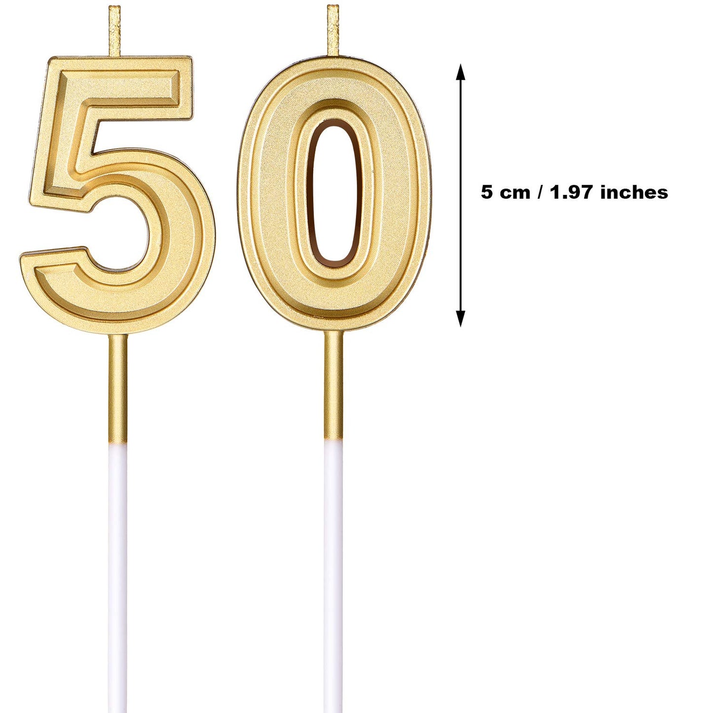 Frienda 50th Birthday Candles Cake Numeral Candles Happy Birthday Cake Candles Topper Decoration for Birthday Wedding Anniversar