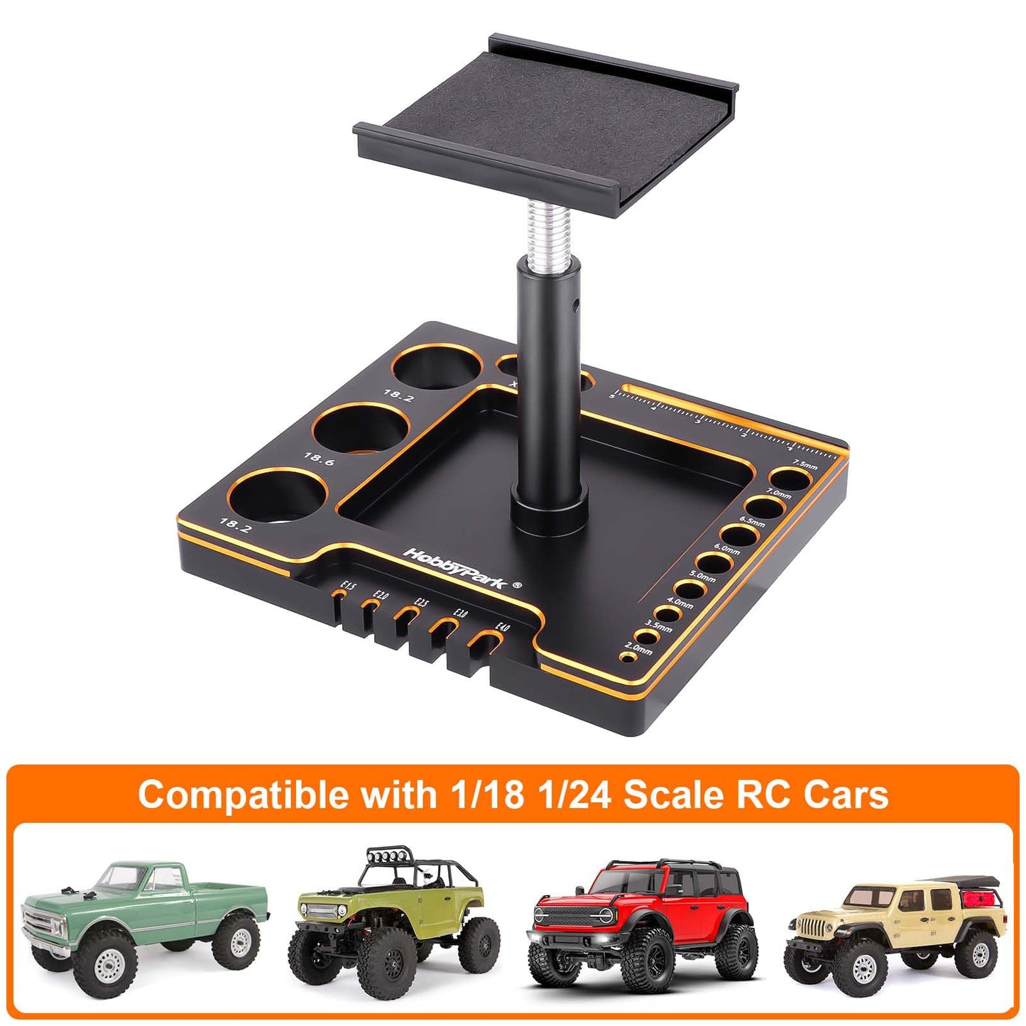 HobbyPark 1/18 1/24 RC Crawler Work Stand 360 Degree Rotation Lift Or Lower RC Car Repair Workstation for TRX4M TRX4MT Axial SCX
