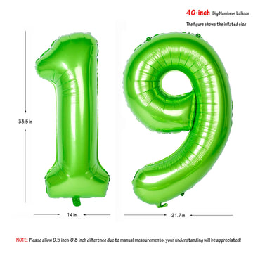 Number Balloons 40 Inch Green Birthday Party Decorations 19St Digital Jumbo Helium Foil Mylar Balloon