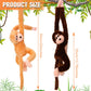 Chivao Set of 4 Stuffed Monkey Hanging Stuffed Animal Monkey Plush Toy Large Animal with Loop for Gifts Favors(20 Inch,Brown, Kh