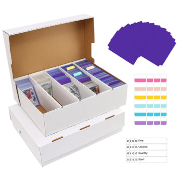 Eboausi Storage Box 5 Row - Monster Box Holds 3950-Count Cards For Organization, Suitable For Sports And Trading Cards (2 Pack-L