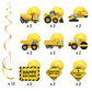 Blulu 30 Pieces Construction Birthday Party Supplies Construction Decoration Zone Party Hanging Swirl Traffic Zone Theme Streamers, Kids Boy Truck Foil Swirls Decorations(Cool)