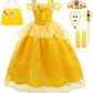 Syoimy Princess Dress For Girls Princess Dress Up Costume For Kids Halloween Cosplay Birthday Party With Accessories