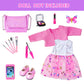 American 18 Inch Doll Makeup Accessories And Clothes,Messenger Bag Set For 18 Inch Doll Include Phone Eye Shadow Lipstick Eyelash Brush Makeup Brush Butterfly Hair Clip And Shoes(No Doll)