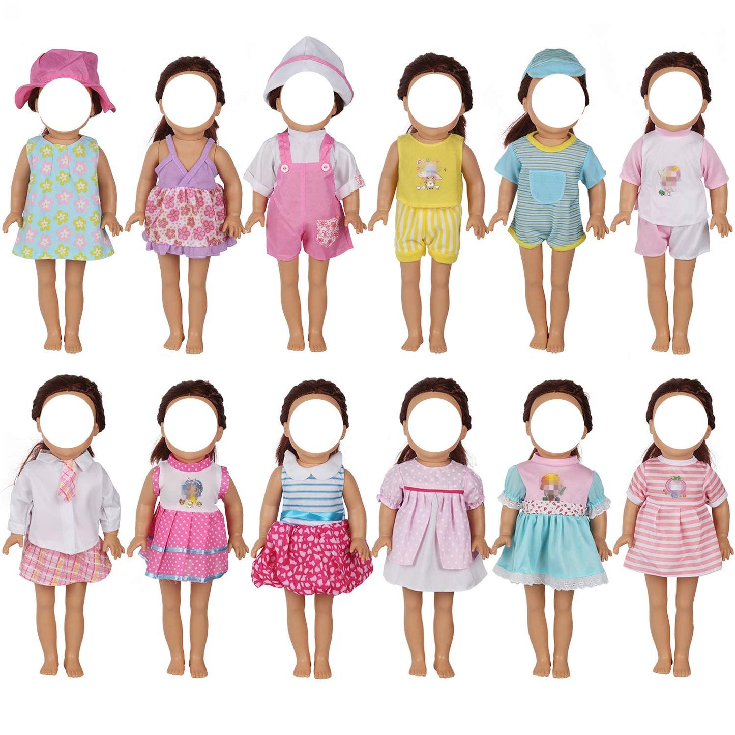 Huang Cheng Toys 12 Pcs Set Handmade Baby Doll Clothes Dress Outfits Costumes For 12 13 14 15 Inch Doll