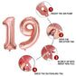 19 Number Balloon Rose Gold 40 Inch Big Foil Mylar 19Th Balloons For 19 Year Old Boy Girl Birthday Party Decorations Wedding Ann