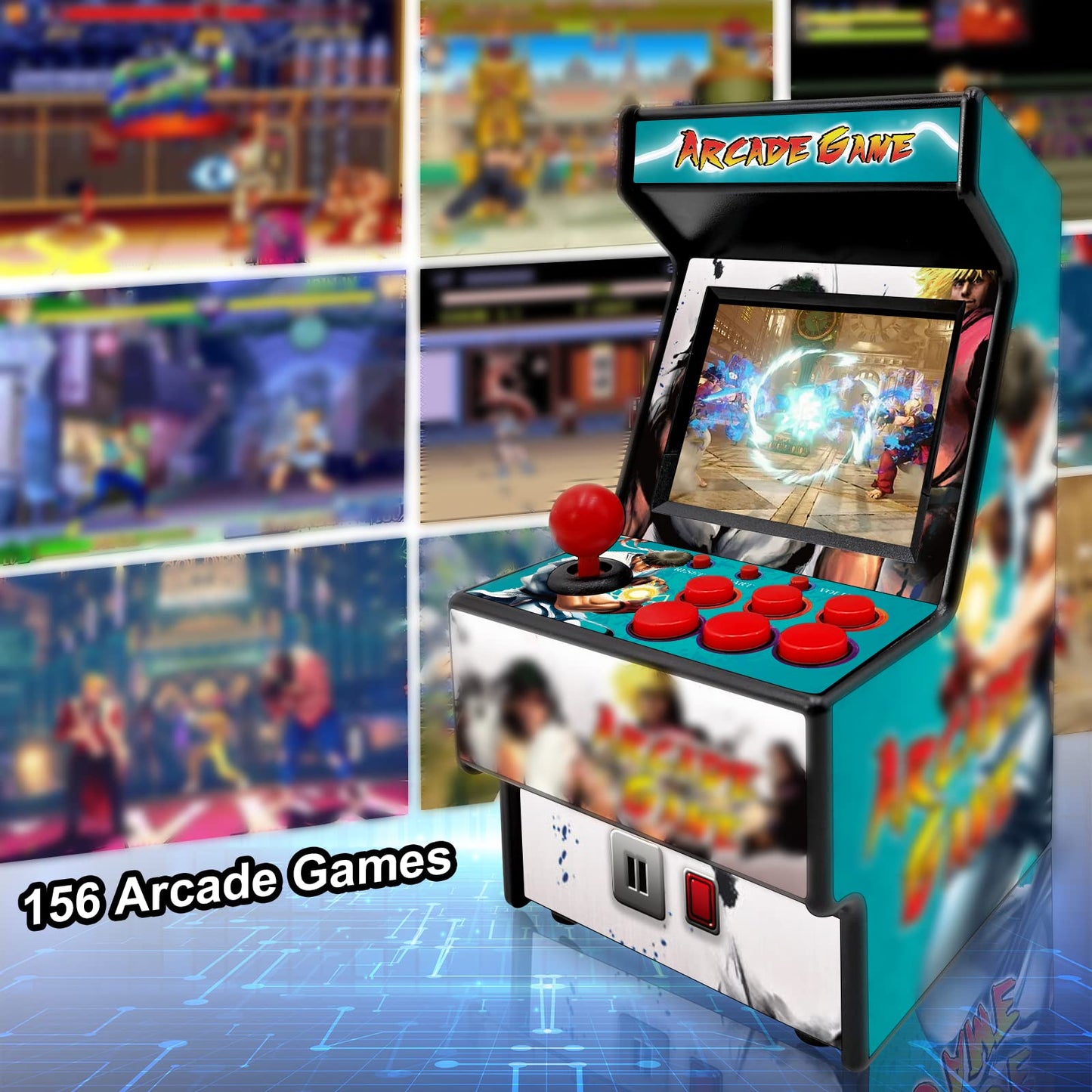 Mini Arcade Games Machine - 156 Retro Games Console Playable - 2.8 Inch Screen Handheld Gaming Device Support Av Output - Electr