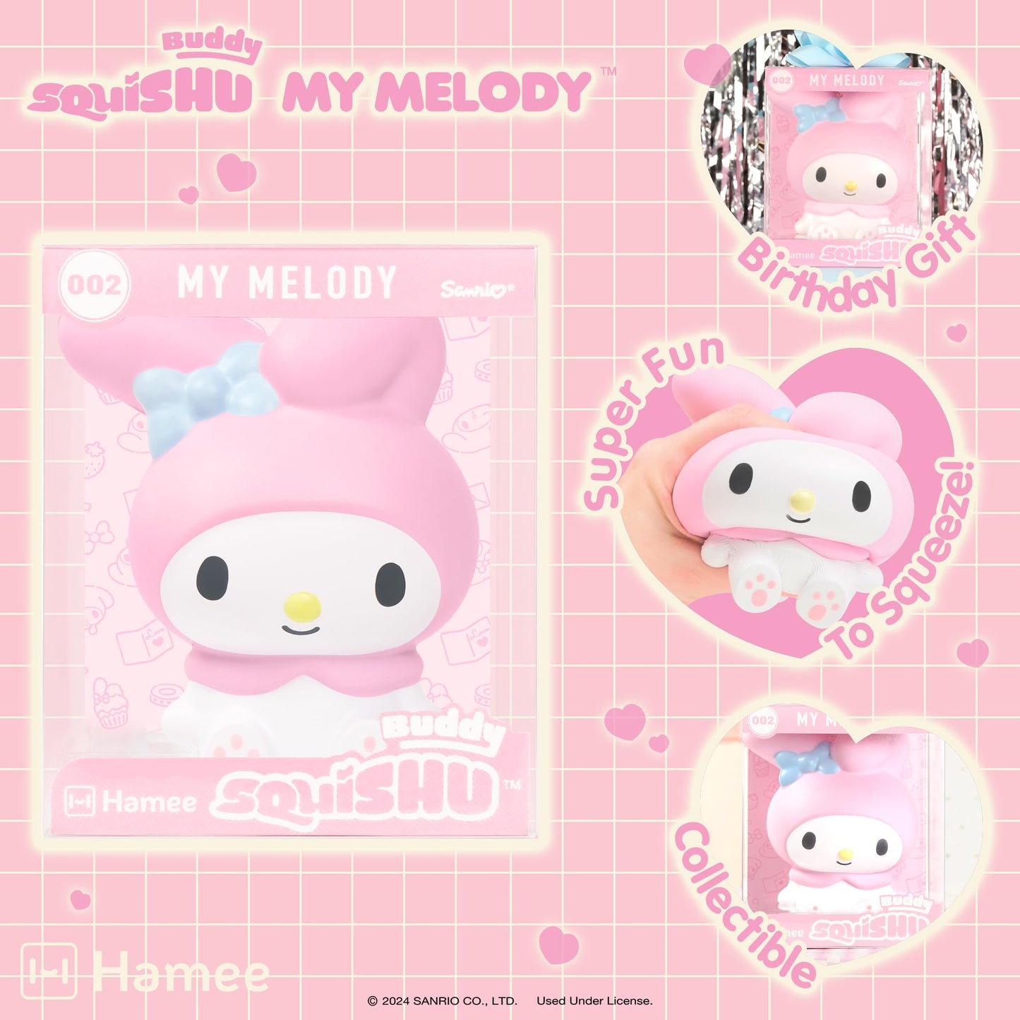 Hamee Sanrio Hello Kitty And Friends Jumbo Squishy Toy Slow Rising Cute Squishu Buddy Birthday Gift Bags, Party Favors, Gift Basket Filler, Stress Relief, Adorable, And Fun - My Melody