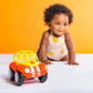 Bright Starts Oball Rattle & Roll Buggie, BPA-Free Rubber Toy, 1 Count, Red/Yellow, 3 Months+