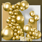 Partywoo Metallic Gold Balloons, 100 Pcs Gold Metallic Balloons Different Sizes Pack Of 36 Inch 18 Inch 12 Inch 10 Inch 5 Inch Chrome Gold Balloons For Balloon Garland As Party Decorations, Gold-G101