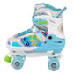 Skate Gear Rainbow Adjustable Light Up Inline/Quad Roller Skates For Girls And Boys (Blue - Quad, Large)