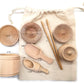 SimplytoPlay Sensory Bin Tools, Montessori Toys for Toddlers, Waldorf Toys, Wooden Scoops and Tongs for Transfer Work and Fine M