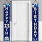 Turypaty Blue Silver 13Th Birthday Door Banner Decorations, Happy 13 Birthday Party Porch Banner For Boys, Sweet 13 Year Old Bir