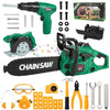 Mathea Kids Tool Set, Toddler Tool Set, Pretend Play Kids Construction Drill Toys for Kids with Electronic Chainsaw Toys & Kid D