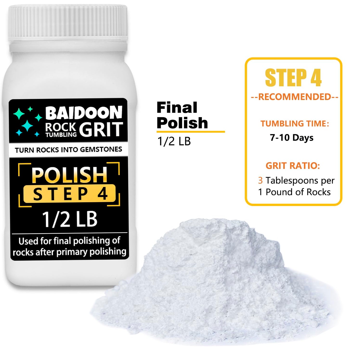 6 in 1 Rock Tumbler Grit Full Function Set - 4 Step Tumbling Grit  1 Ceramic Refill Media  9 Varieties Rough Rocks  Rock Tumbler Grit Polish Refill  Rock Polish Supplies & Accessories