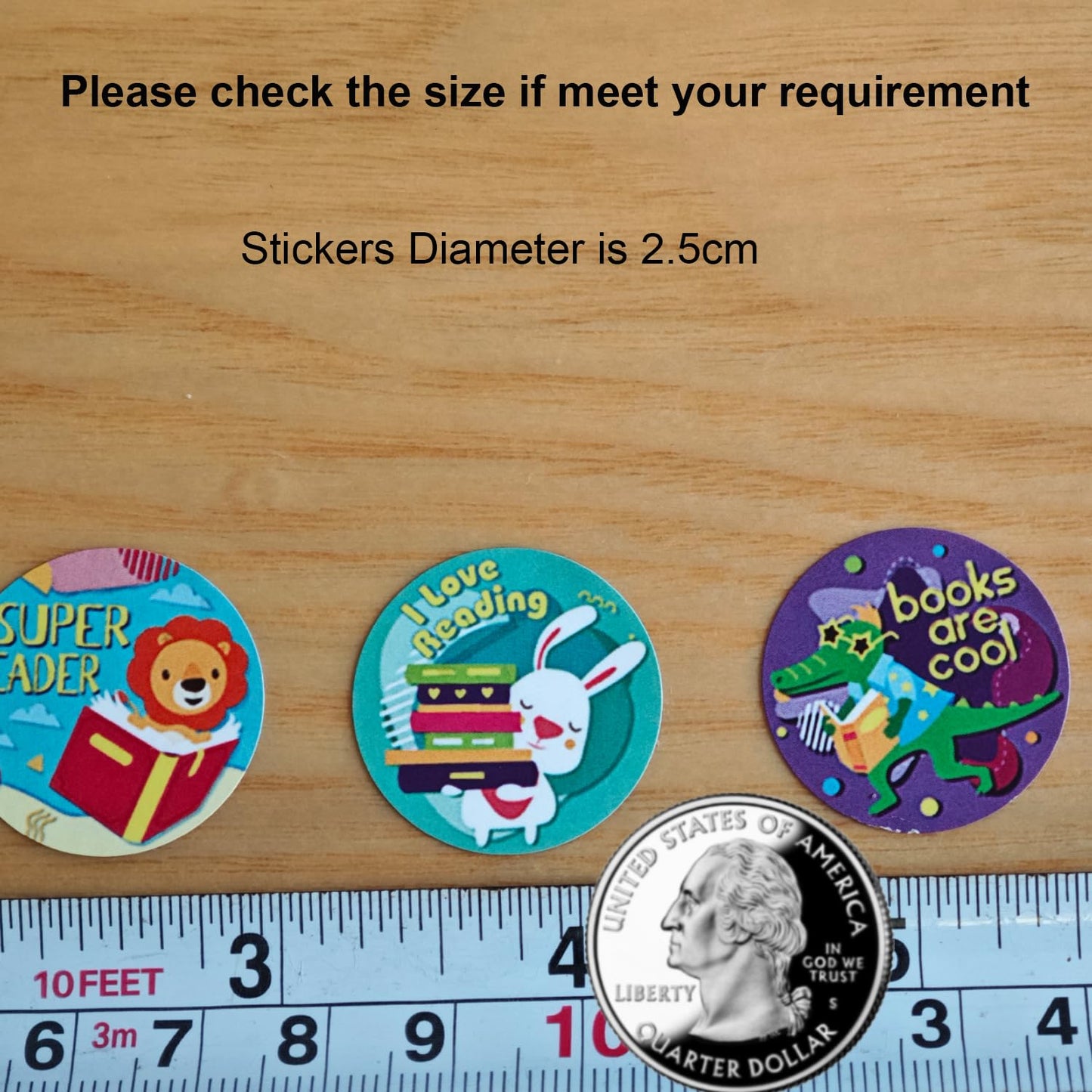Animal Reading Reward Stickers For Teachers, Motivational Incentive Stickers For Kids,500Pcs Roll 1In Round Cartoon Stickers 8 D