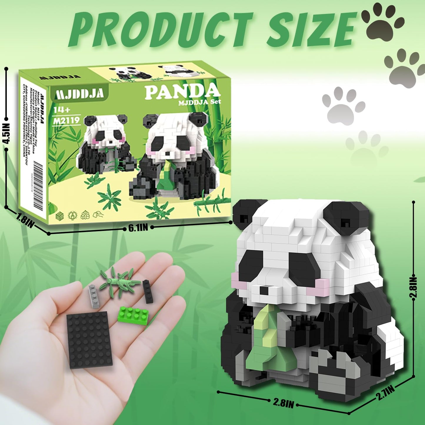 Mjddja Mini Panda Building Blocks, 2 In 1, Party Favors- Micro Blocks Panda Toy For Kids 12 13 14 15 16+, Mini Blocks Building S
