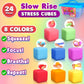 24 Pack Slow Rising Stress Cube: Stretchy Fidget Toys For Anxiety Relief, Large Size Squishy Cube, Pull Stretch Fidgets For Classroom Prize Box Toys, Classroom Reward For Student (2 Inches)