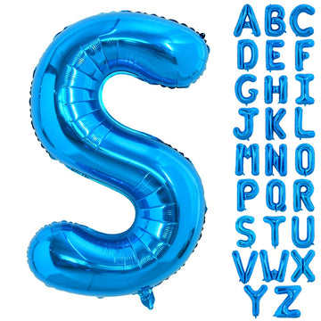 Toniful 40 Inch Large Blue Letter S Balloons Giant Alphabet Letter Balloons,Foil Mylar Big Balloons For Birthday Party Anniversa