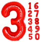 40 Inch Giant Red Number 3 Balloon, Helium Mylar Foil Number Balloons For Birthday Party, 3Rd Birthday Decorations For Kids, Ann
