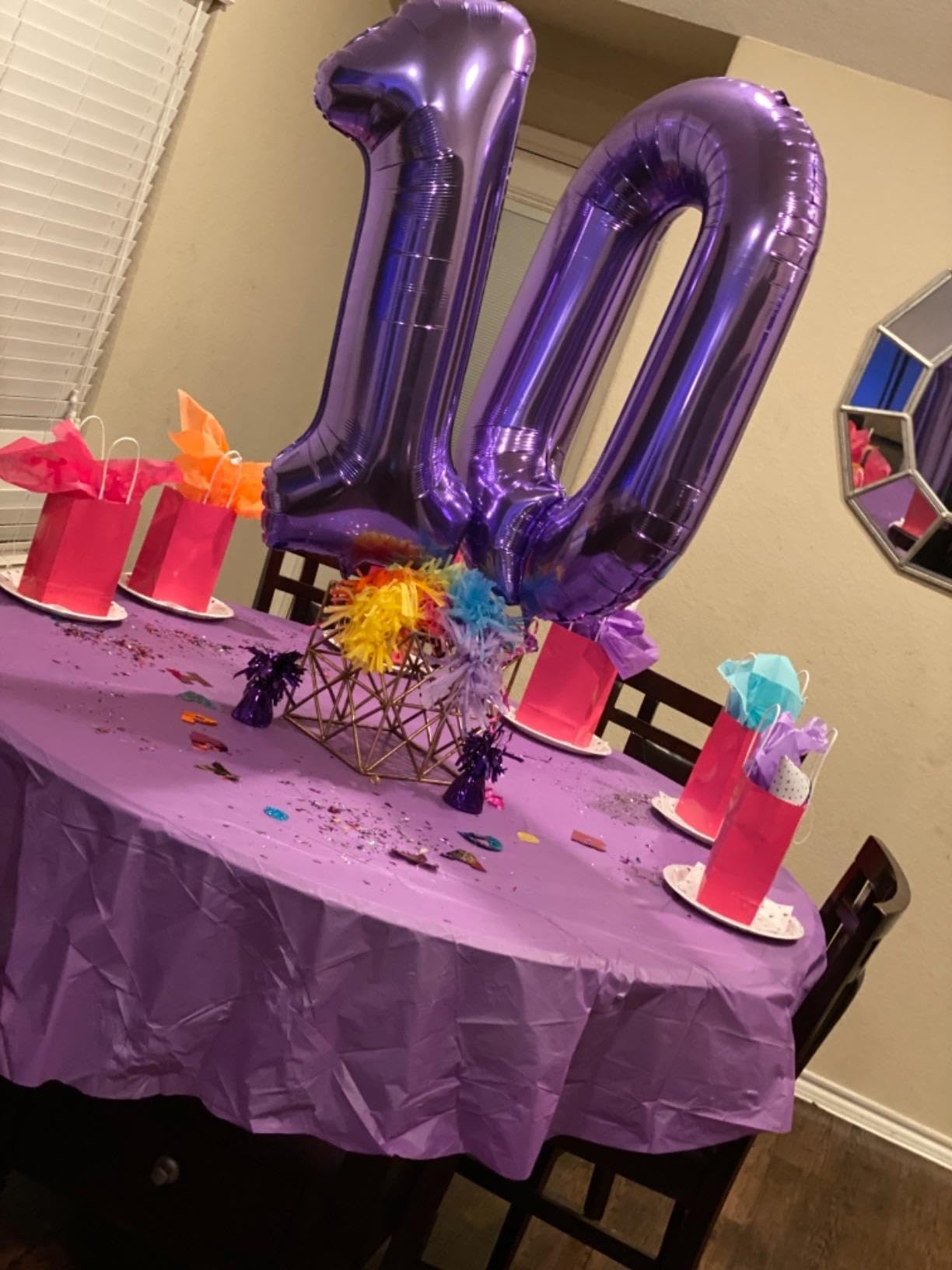 40 Inch Large 9 Balloon Purple Number Balloons, Butterfly Birthday Decorations, Foil Mylar Balloons For 9 19 29 Coraline Birthda