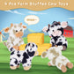 Muiteiur 4 Pcs Cow Stuffed Animals, 10 Inch Soft Cow Plush Toys, Cute Stuffed Cow Dolls For Kids Girls Boys,Gift For Christmas B