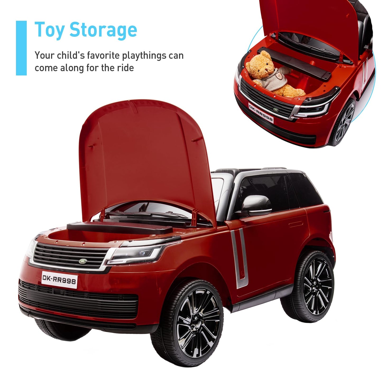 24V Officially Licensed Land Rover Ride On Car, Towallmark 2-Seater W/Parent Remote Control, 3 Speeds, Wireless Music, Spring Su