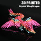 Locyfens 3D Printed Dragon With Wings Flying Dragon, Rainbow Articulated 3D Dragon Toys, 3D Printed Crystal Wing Dragon Without