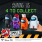 P.M.I. Among Us Crewmate Figure With Stamper | 4.5-Inch-Tall Among Us Toy + 3 Hidden Accessories| Among Us Party Favors And Playable Collectibles | Unique Impostor With Teeth And Tongue