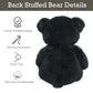 LotFancy 20-Inch Black Teddy Bear Plush Toy - Soft Cuddly Stuffed Animal with Footprints for Kids, Perfect Gift for Baby Shower, Birthday, Christmas