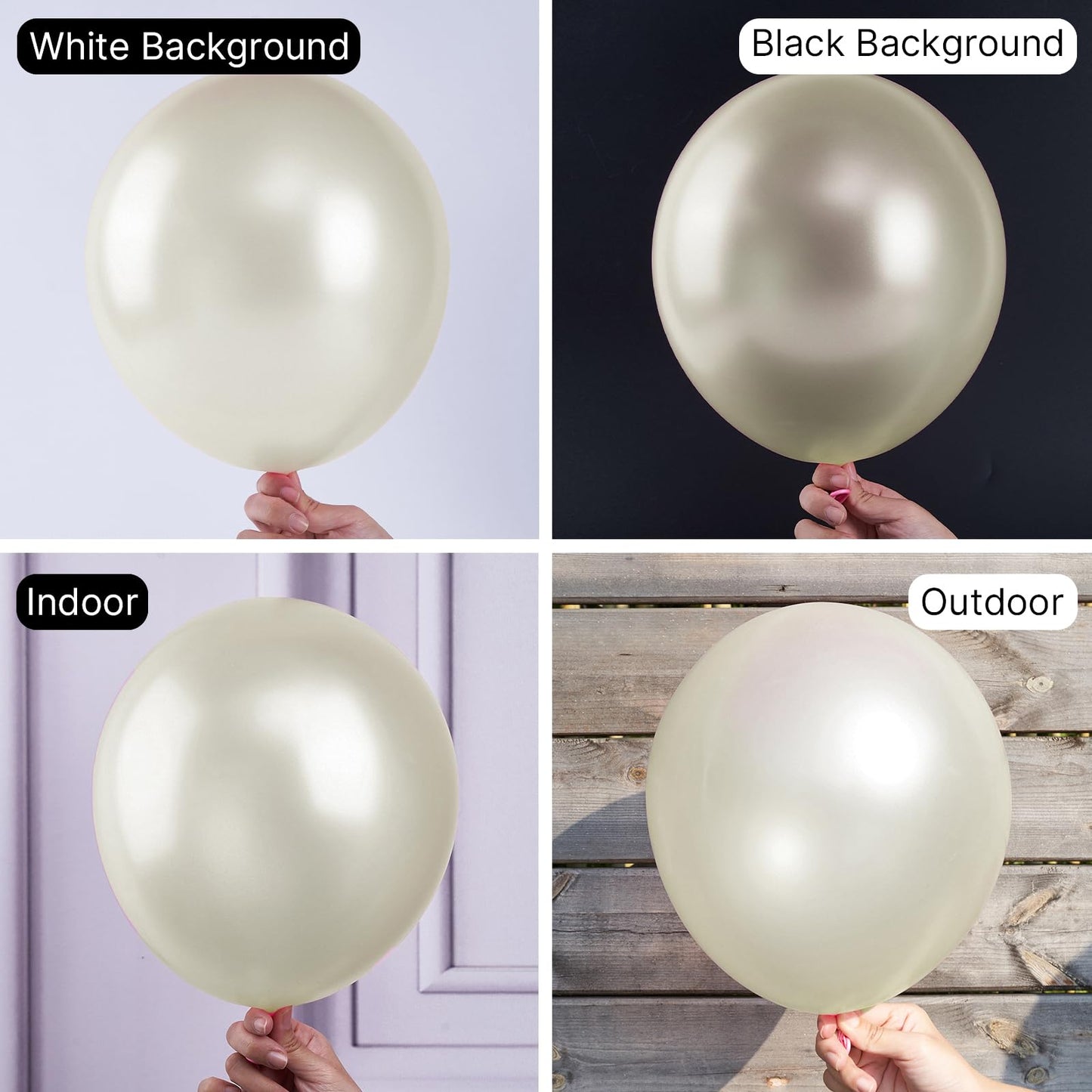 Partywoo White Sand Balloons, 142 Pcs Pearl White Sand Balloons Different Sizes Pack Of 18 Inch 12 Inch 10 Inch 5 Inch Boho White Balloons For Balloon Garland Or Arch As Party Decorations, White-Z41