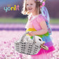 Yonlit Lifelike Plush Pet Bunny Basket Set Realistic Rabbit Stuffed Animal With A Suitable Fabric Pet Bag Cute And Funny Gift For Ester Present Or Stuff Collection 7 Inches (Brown)