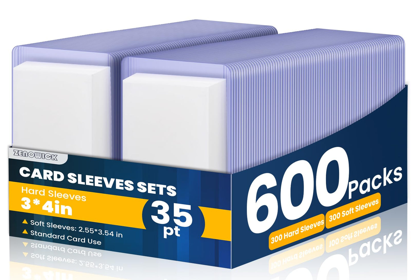 600 Packs Card Sleeves Top Loads For Cards,3'' X 4'' Baseball Card Protectors,Trading Card Sleeves Hard Plastic Fit For Baseball