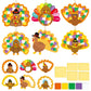 24 Sets Thanksgiving Tissue Sign Craft Kit Turkey Suncatcher Craft Fall Thanksgiving DIY Craft Ornament Decorations for Fun Home