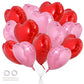 TONIFUL 30Pcs 18 Inch Red Pink Heart Balloons Valentines Day Heart Shape Foil Mylar Balloons Decoration for Romantic Valentines