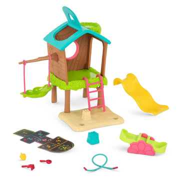 Lil Woodzeez - 11 Pcs Tree House Playset For Doll Figures - Playhouse Playset With Ladder, Swing & More Accessories - Pretend Pl