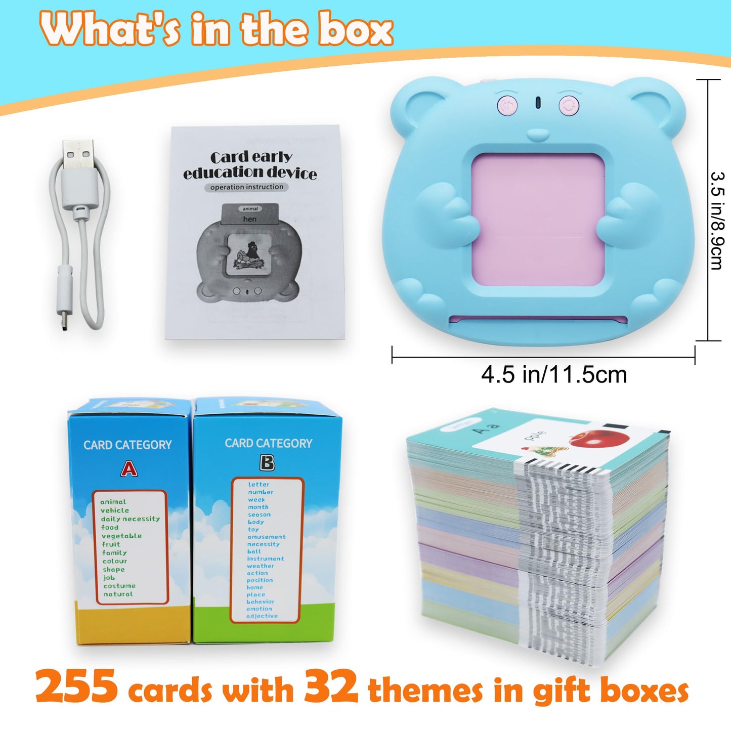 MAYAPHILOS English and French Talking Flash Cards with 510 Sight Words Learning Educational Toys to Learn French Pocket Speech A